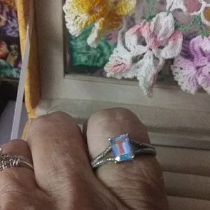 Mercury mystic topaz diamond ring